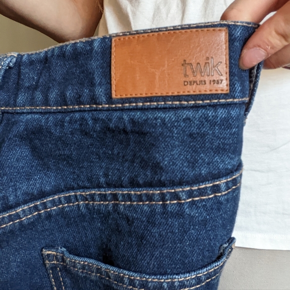 High Waist Organic Cotton Barrel Mom Jeans by Twik - Picture 3 of 9